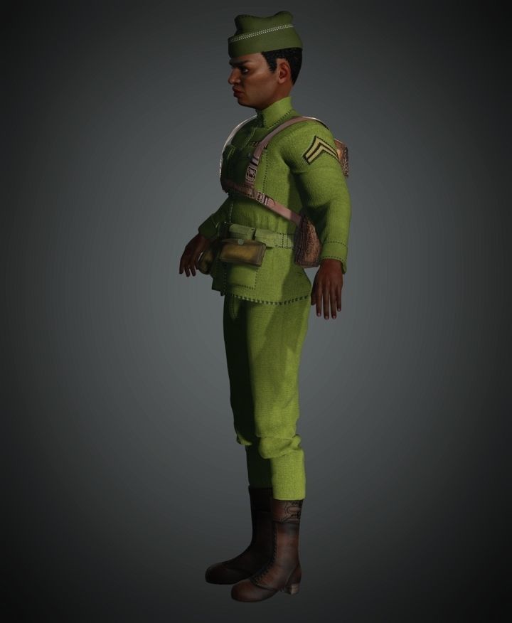 WWII US Soldier 3D model_5