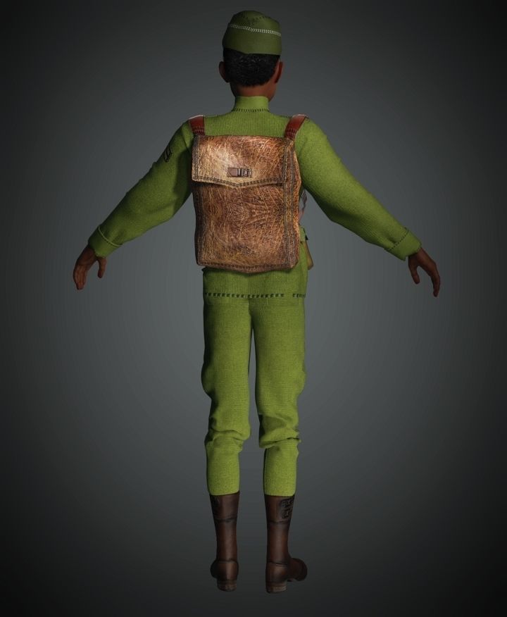 WWII US Soldier 3D model_6