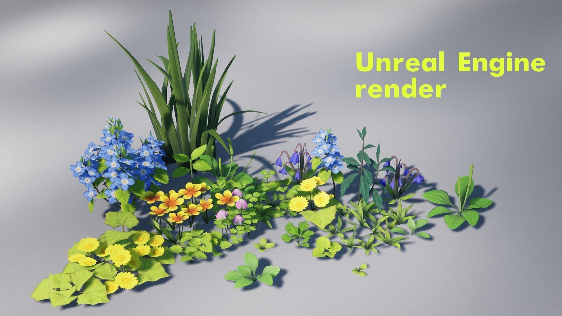 Stylized Grass Pack Low-poly 3D model_21