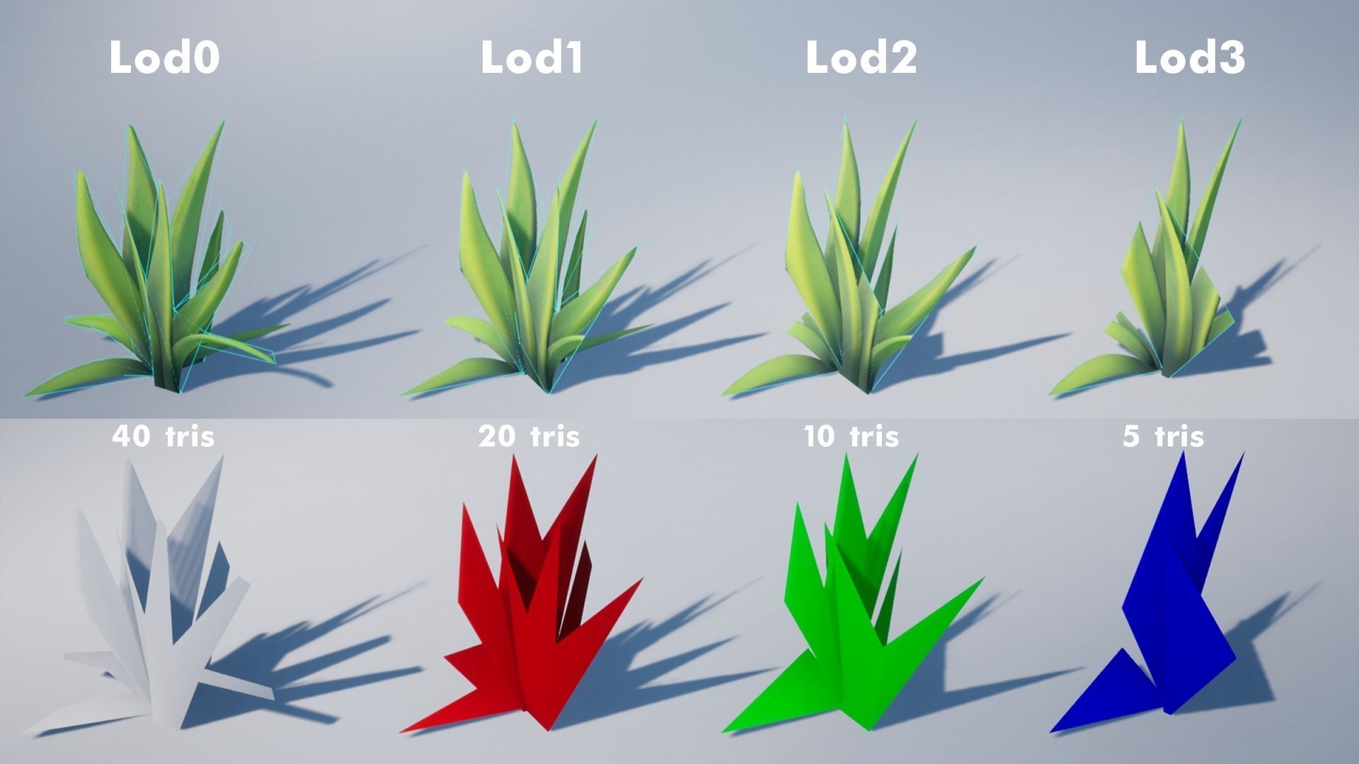 Stylized Grass Pack Low-poly 3D model_17
