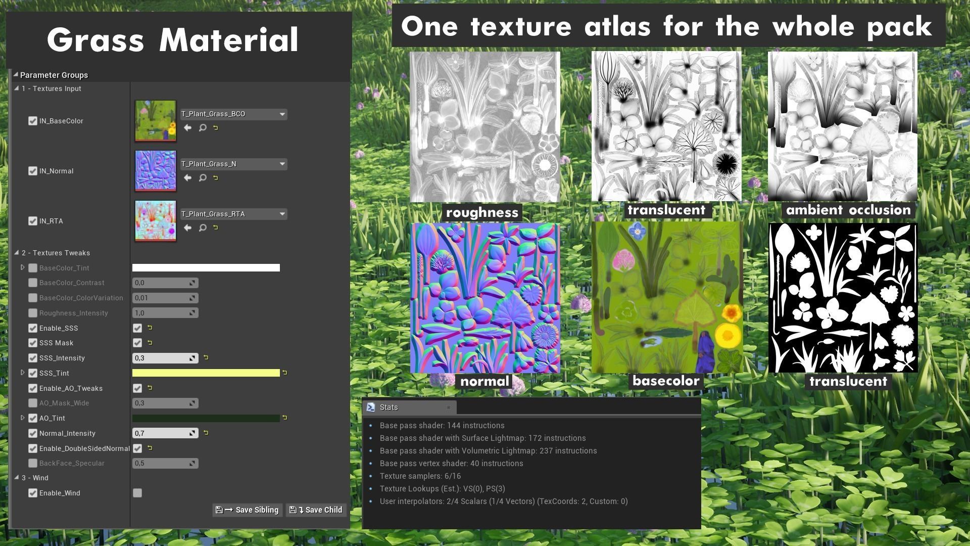 Stylized Grass Pack Low-poly 3D model_14