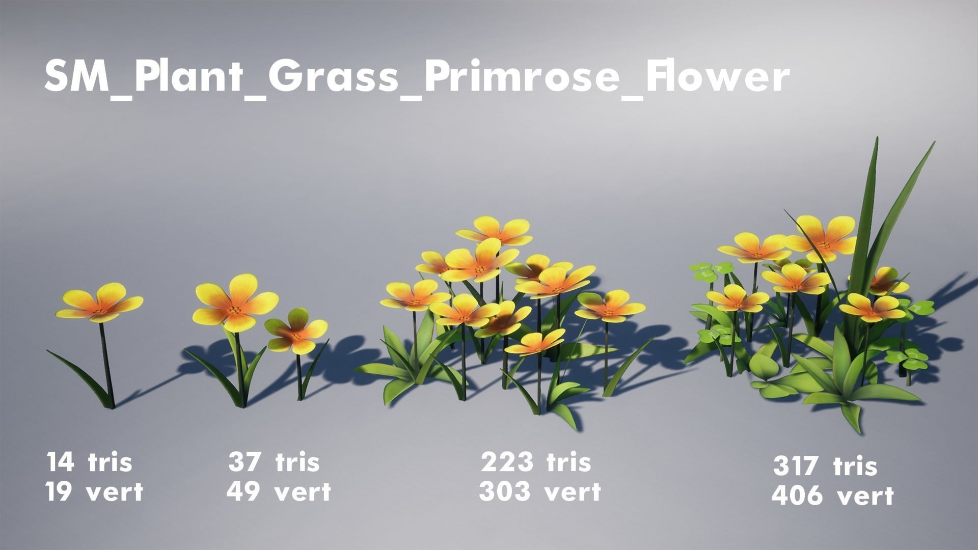 Stylized Grass Pack Low-poly 3D model_4