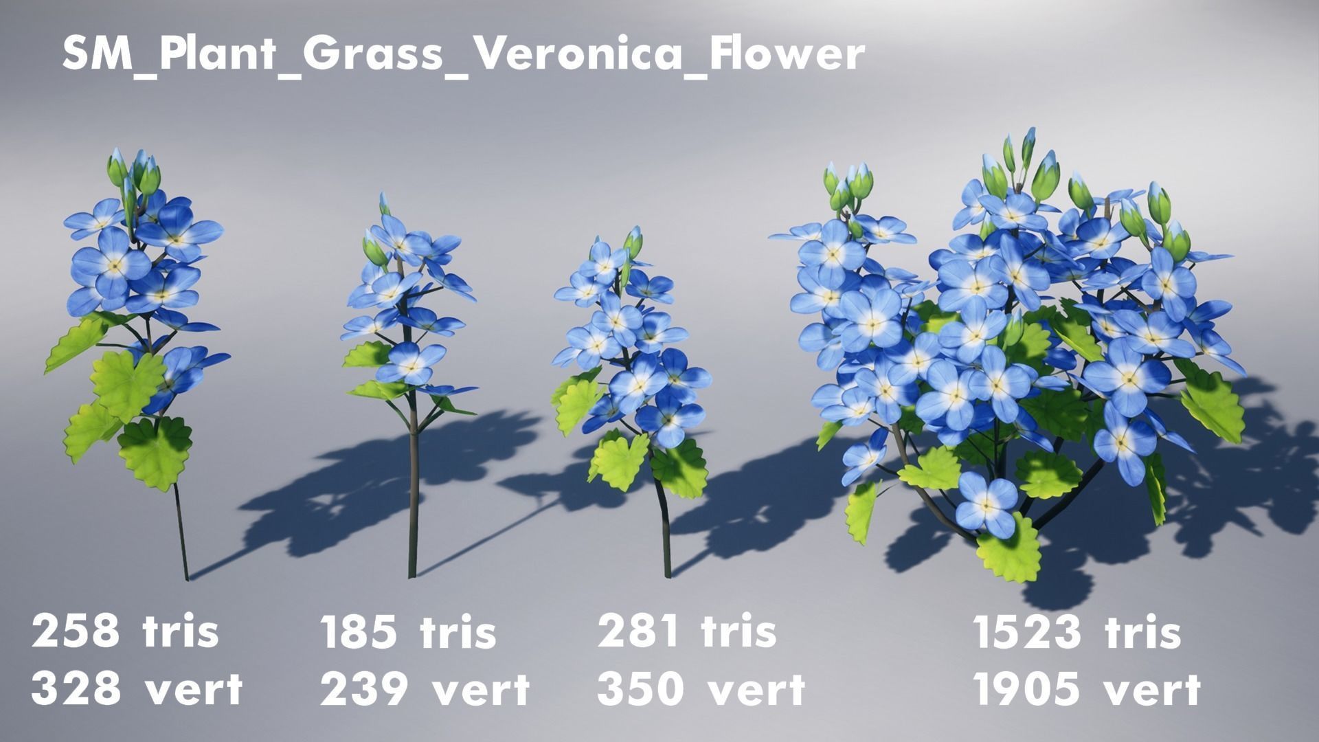 Stylized Grass Pack Low-poly 3D model_3