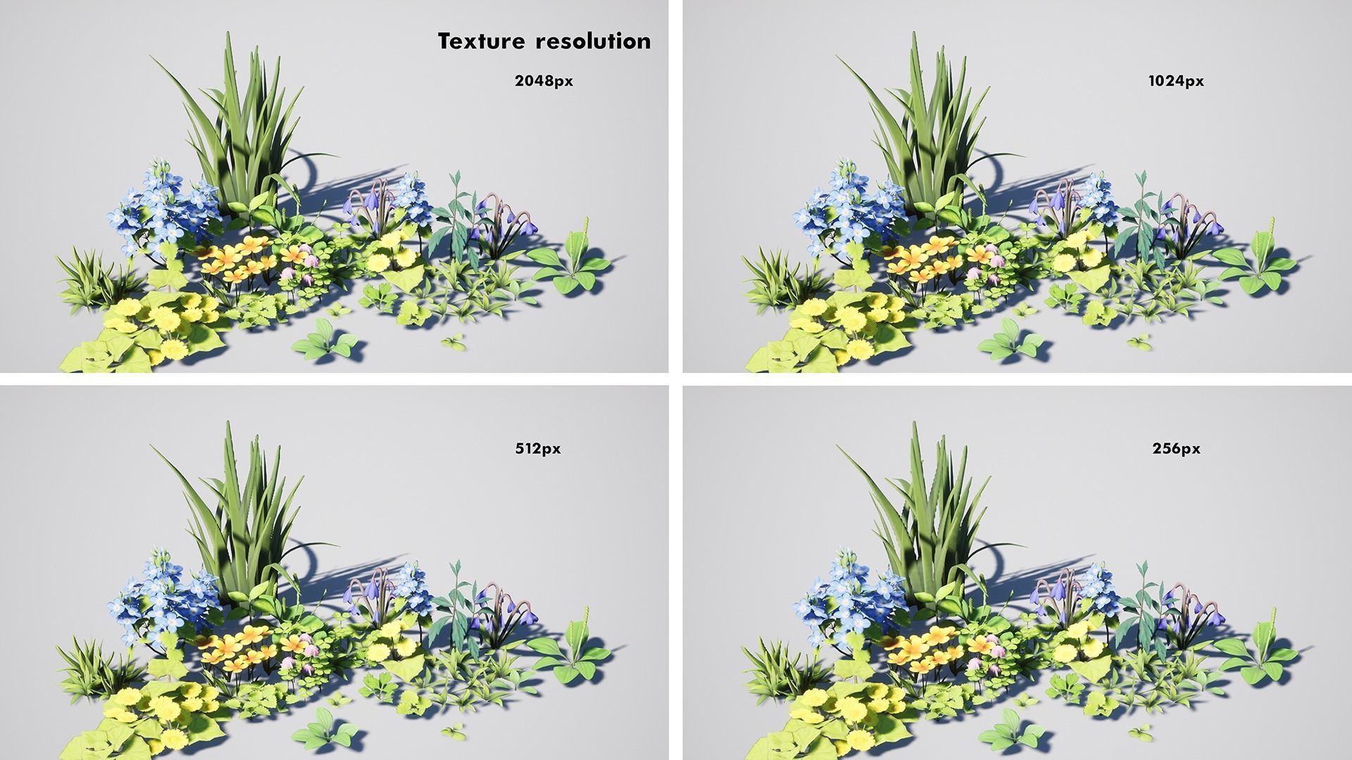 Stylized Grass Pack Low-poly 3D model_16