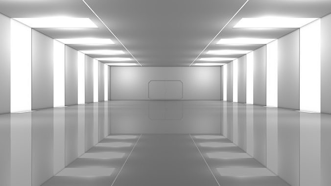 Sci Fi Warehouse Low-poly 3D model