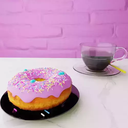 Doughnut And Coffee Cup