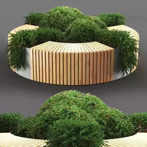 bench615 bench made of wood and plants