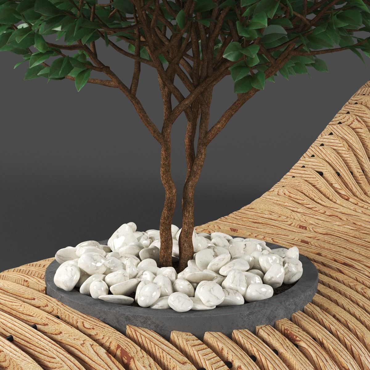 bench737 bench made from corrugated cardboard 3D model_5