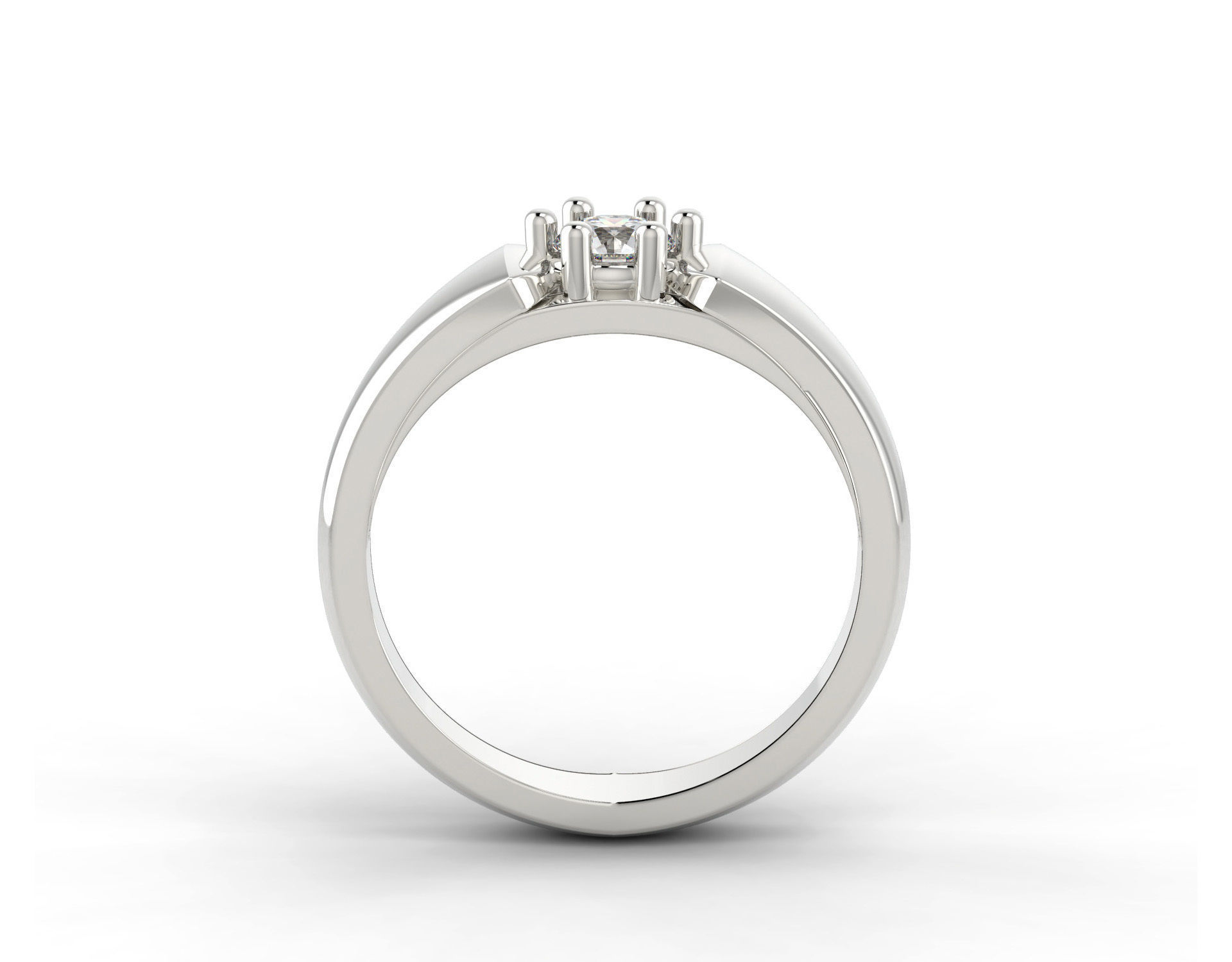 D-1105 solitaire diamond engagement ring gold 3D print model_2
