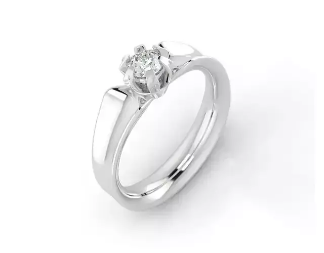 D-1645 solitaire diamond engagement ring gold