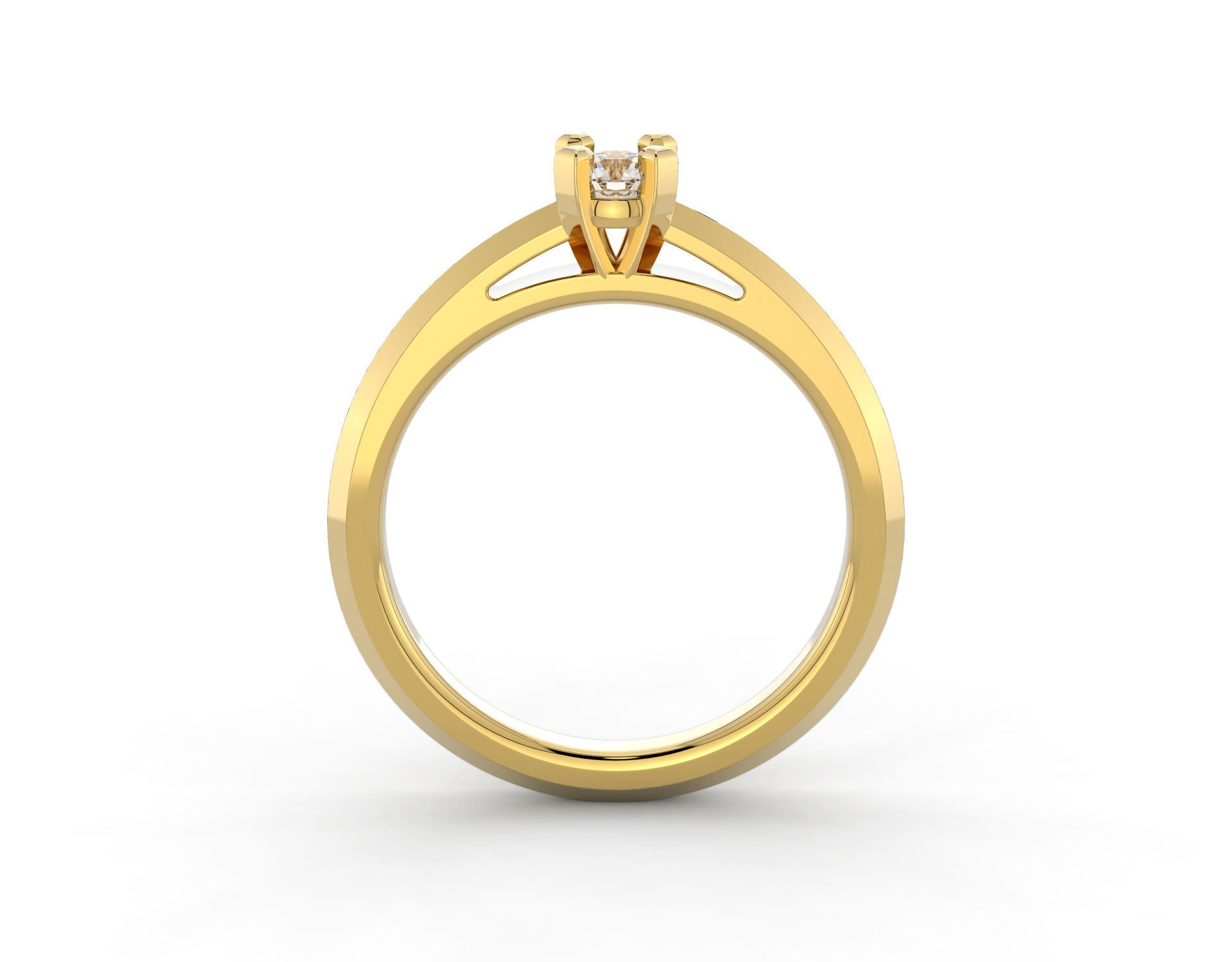 D-1693 diamond engagement ring gold 3D print model_2