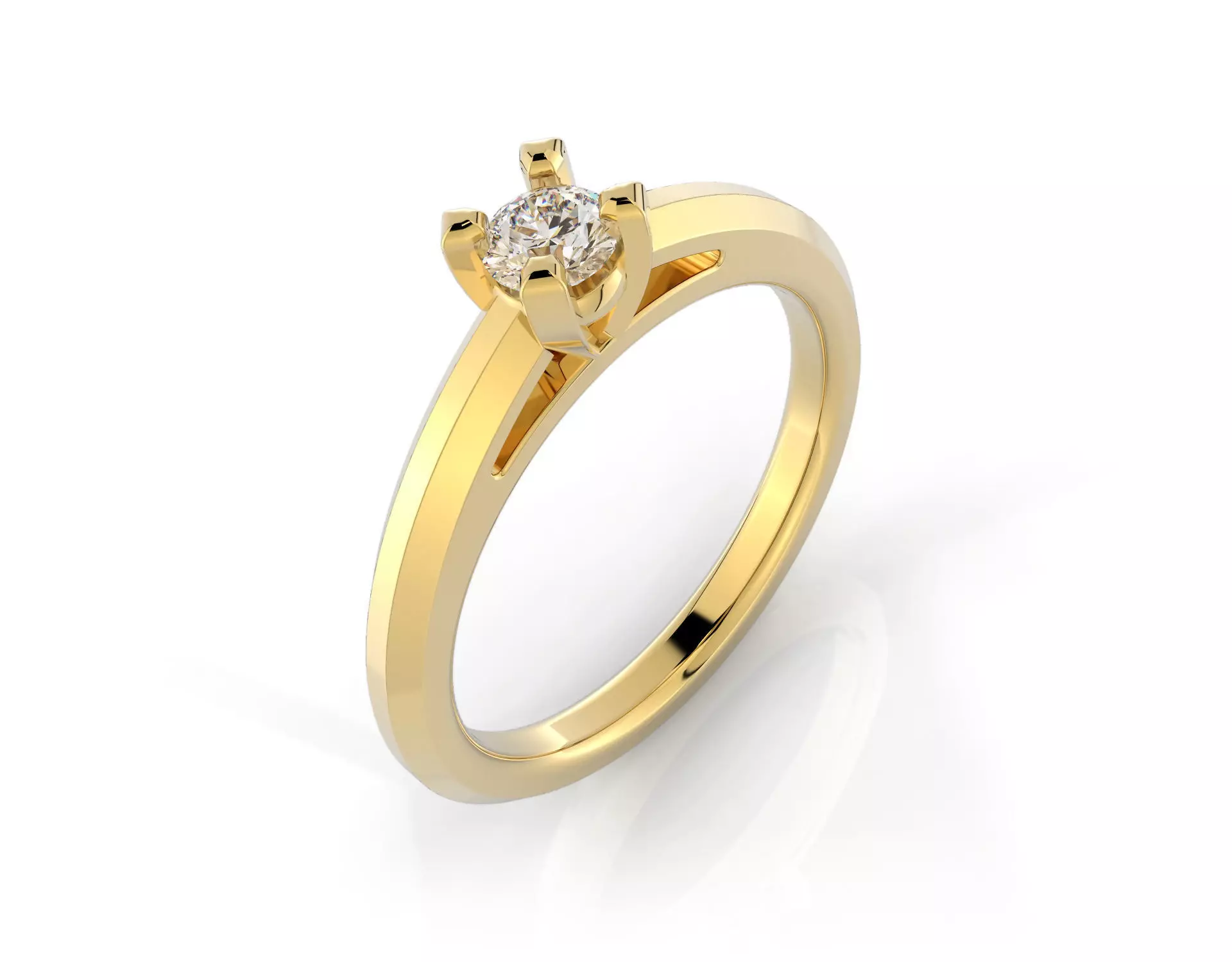 D-1693 diamond engagement ring gold 3D print model_0