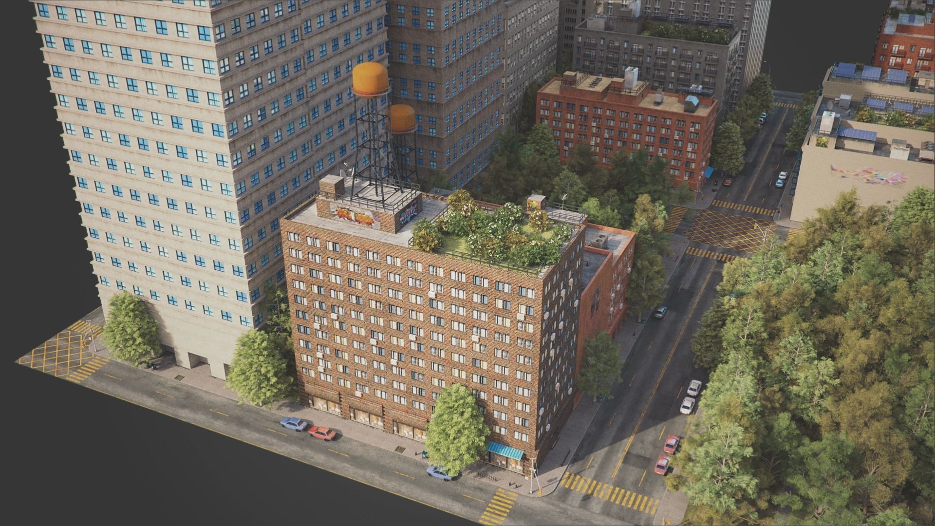 City District C2-A18 MAYA Low-poly 3D model_7