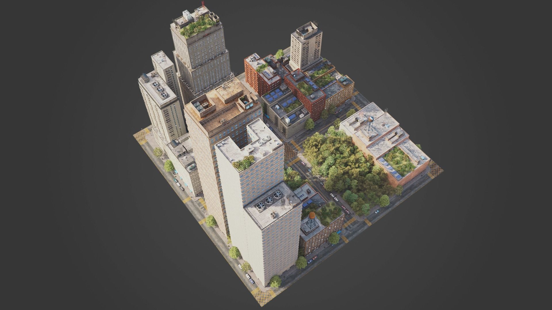 City District C2-A18 MAYA Low-poly 3D model_5