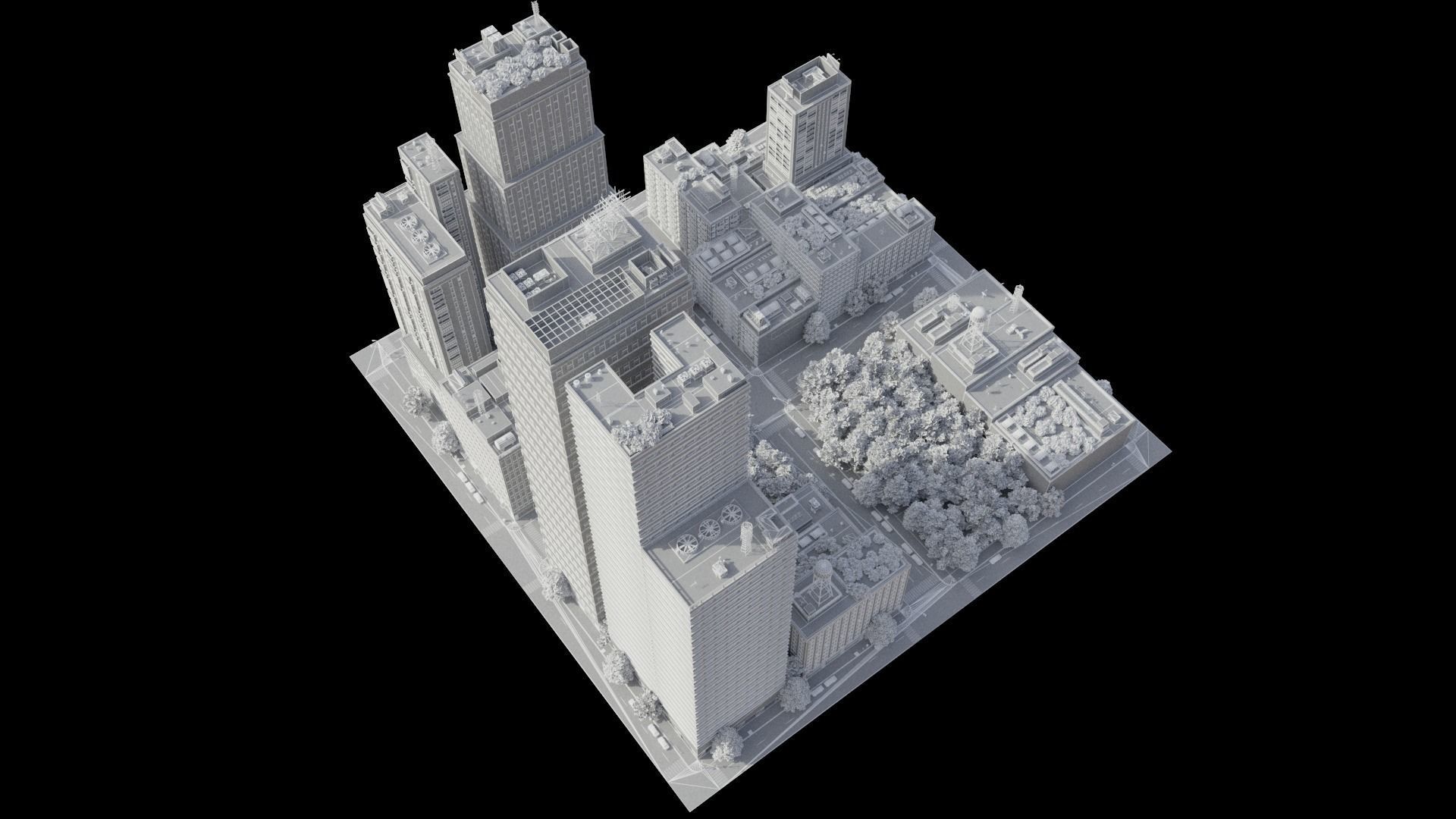 City District C2-A18 MAYA Low-poly 3D model_19