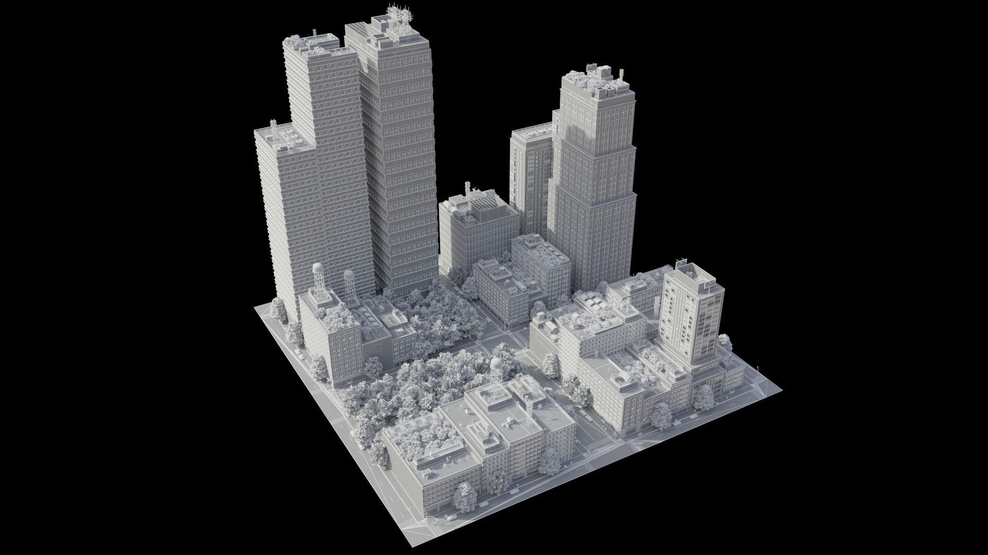 City District C2-A18 MAYA Low-poly 3D model_17