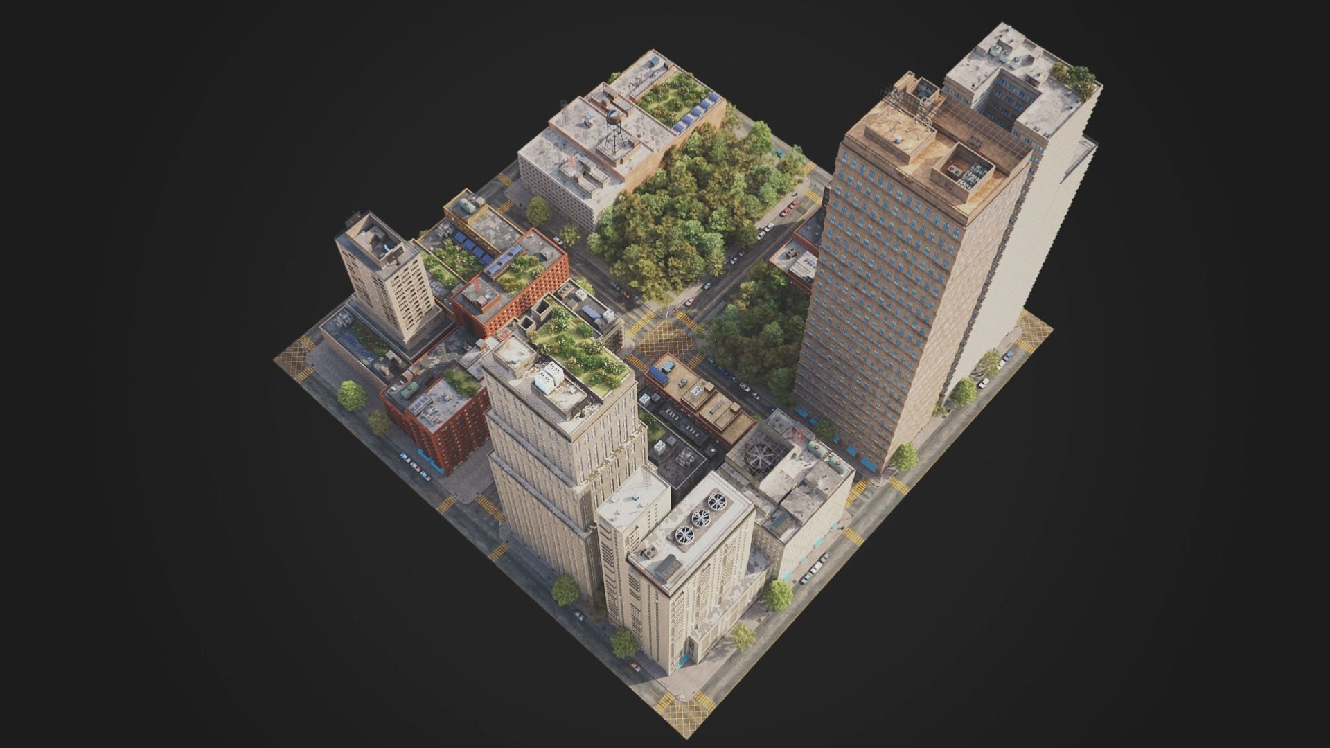 City District C2-A18 MAYA Low-poly 3D model_4