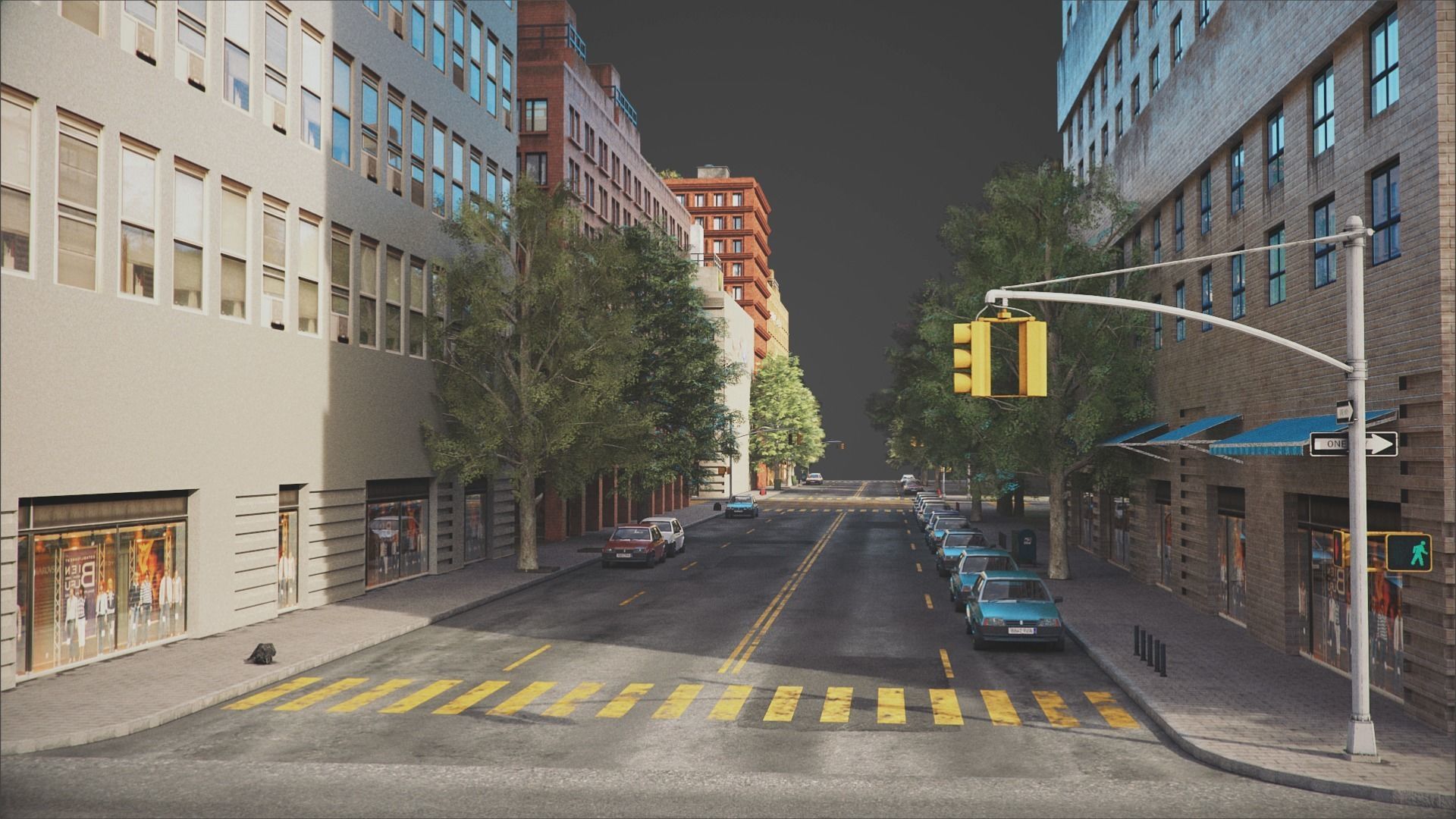 City District C2-A18 MAYA Low-poly 3D model_14