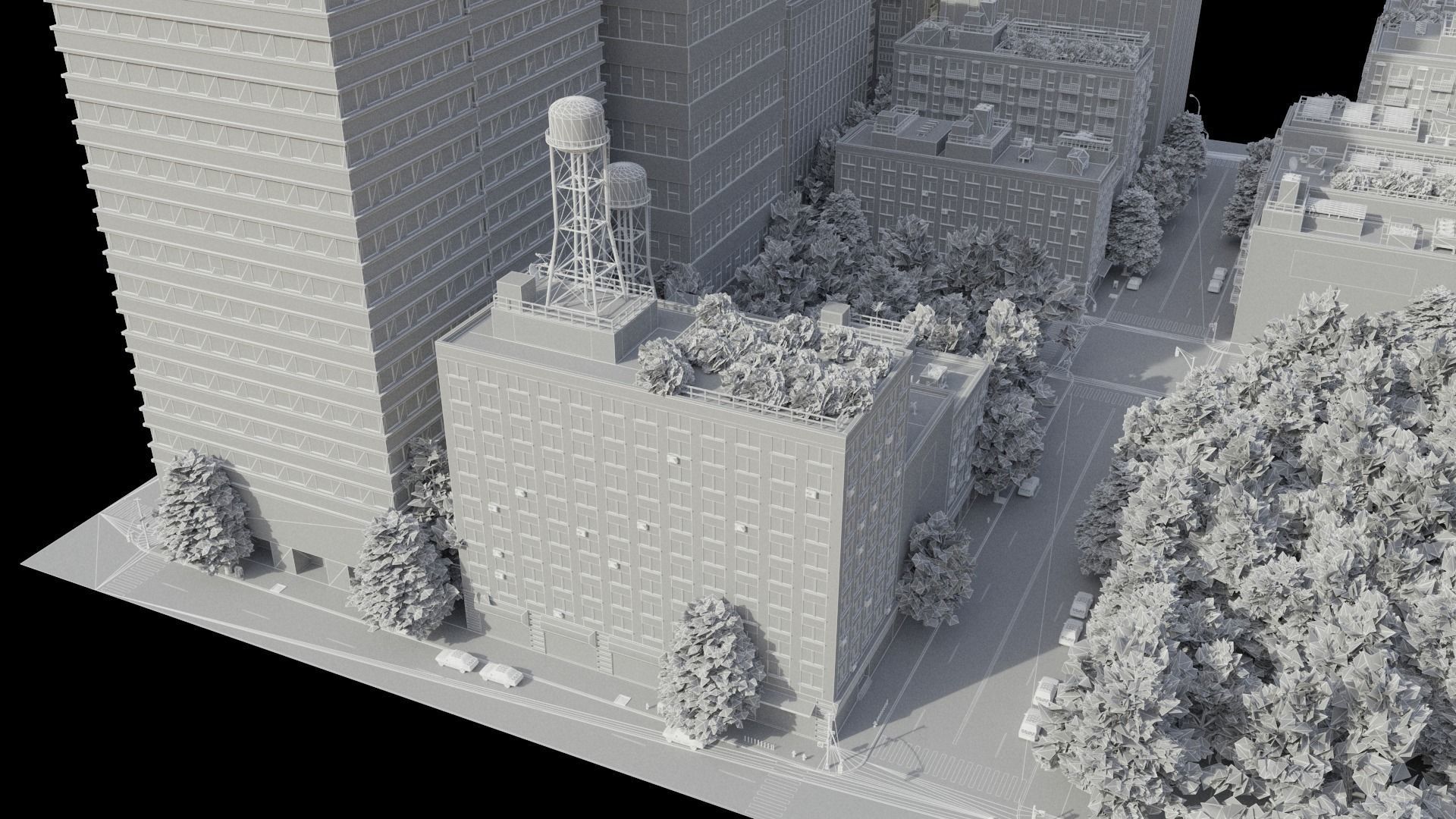 City District C2-A18 MAYA Low-poly 3D model_24