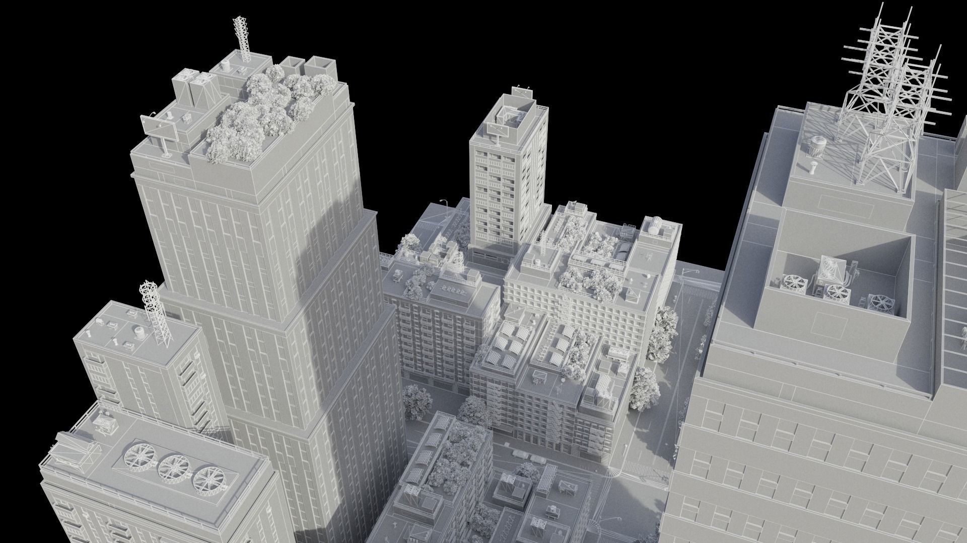 City District C2-A18 MAYA Low-poly 3D model_21