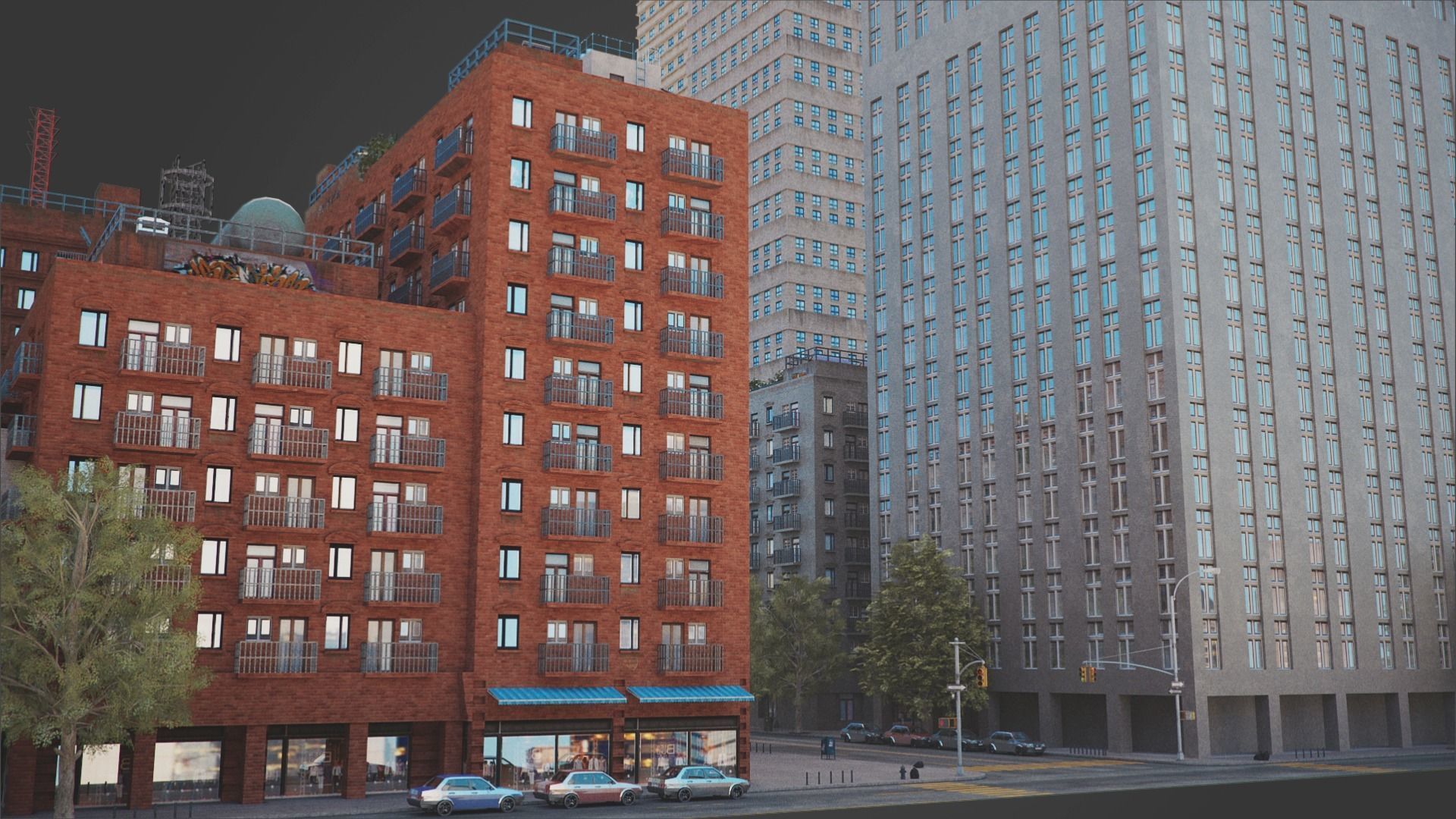 City District C2-A18 MAYA Low-poly 3D model_15