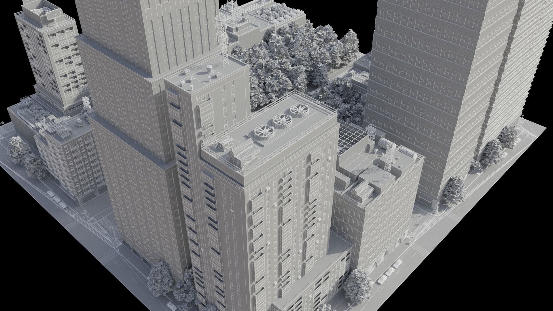 City District C2-A18 MAYA Low-poly 3D model_26