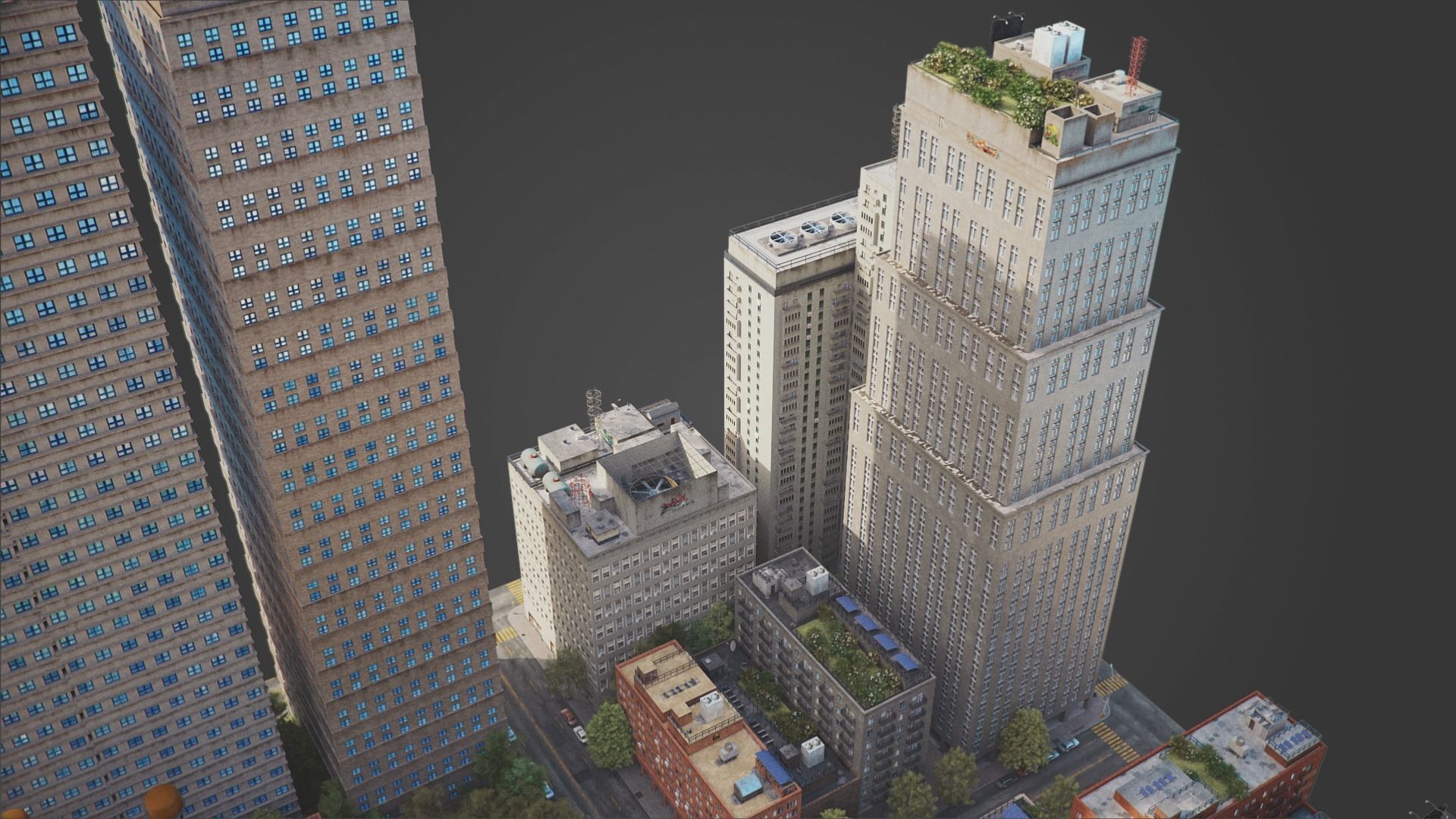 City District C2-A18 MAYA Low-poly 3D model_11