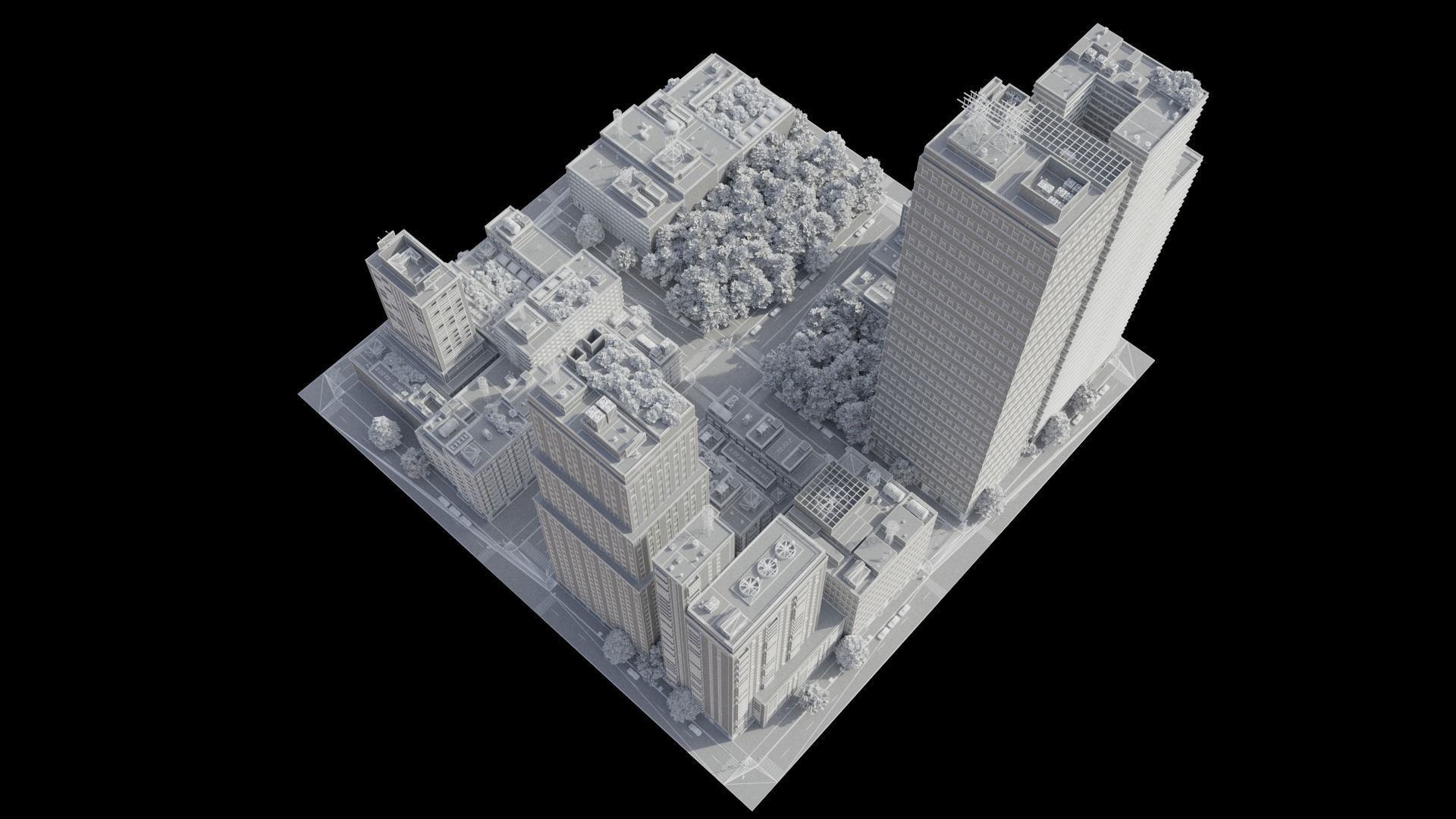 City District C2-A18 MAYA Low-poly 3D model_18