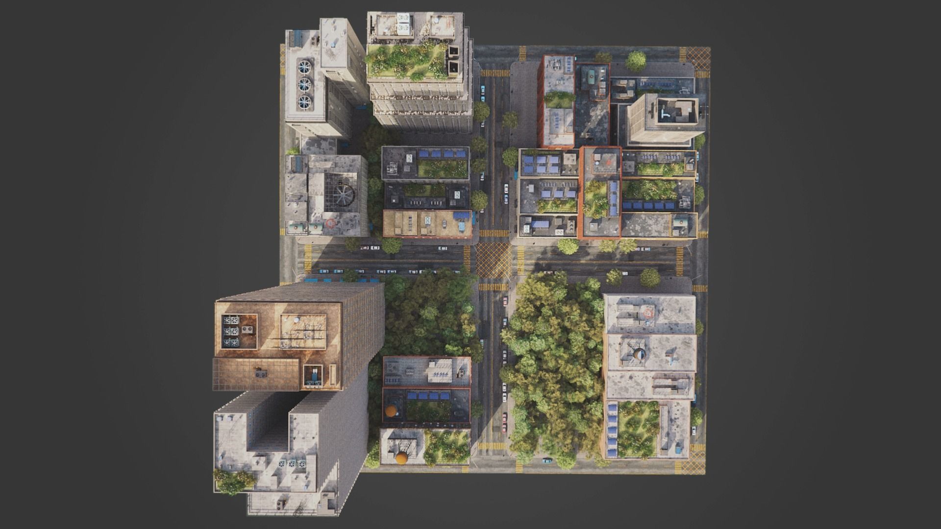 City District C2-A18 MAYA Low-poly 3D model_6