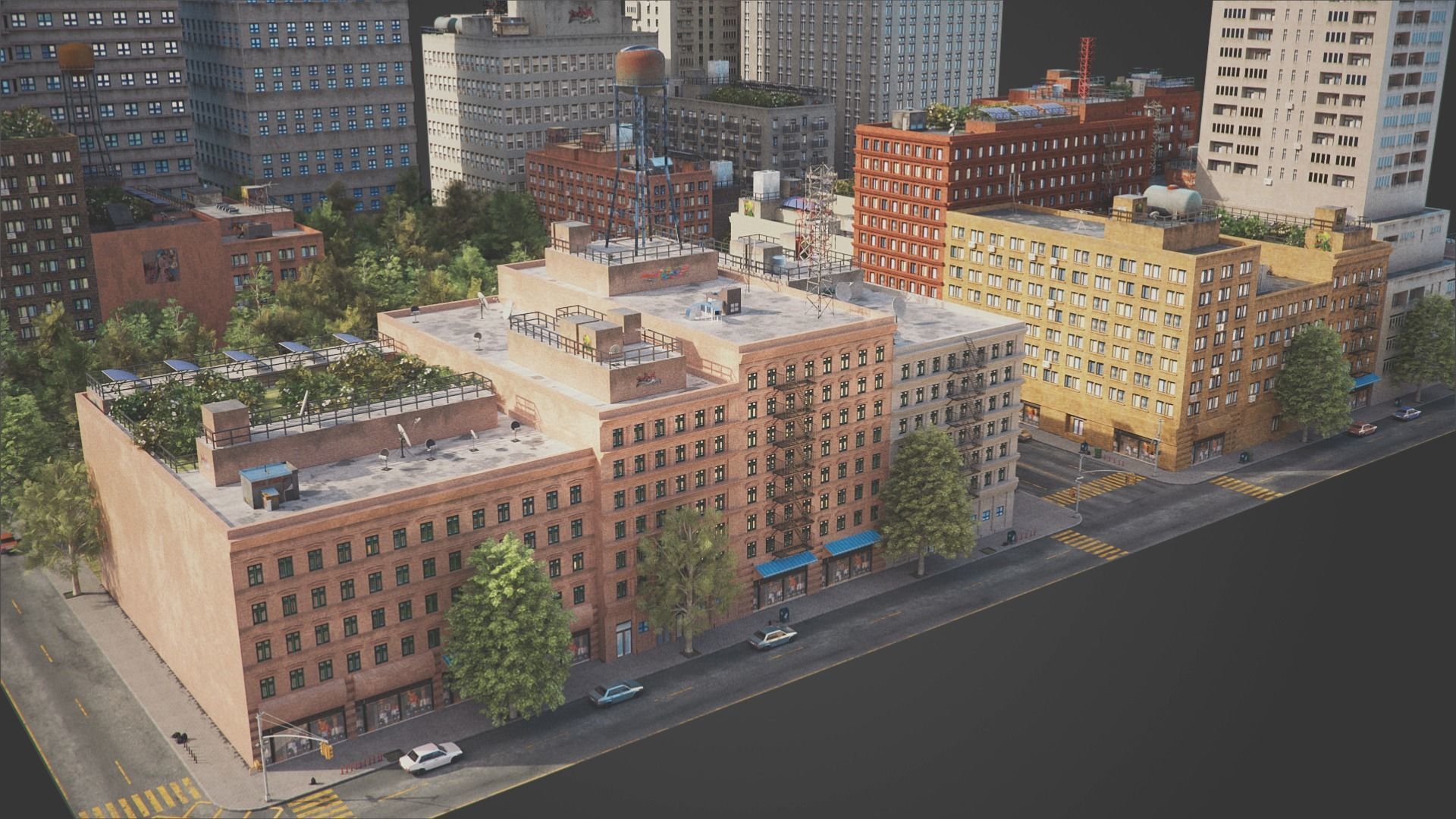 City District C2-A18 MAYA Low-poly 3D model_8