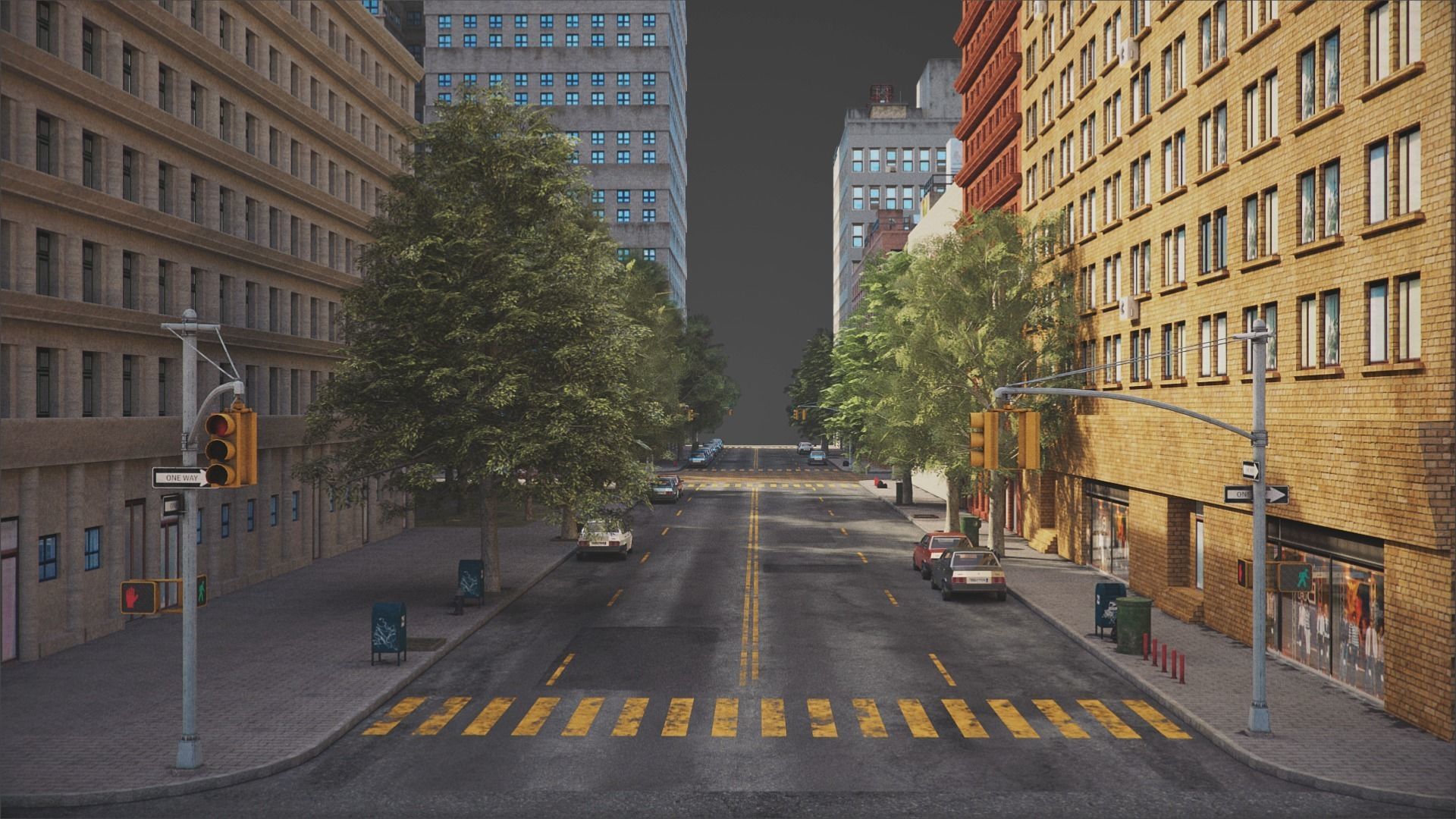 City District C2-A18 MAYA Low-poly 3D model_13