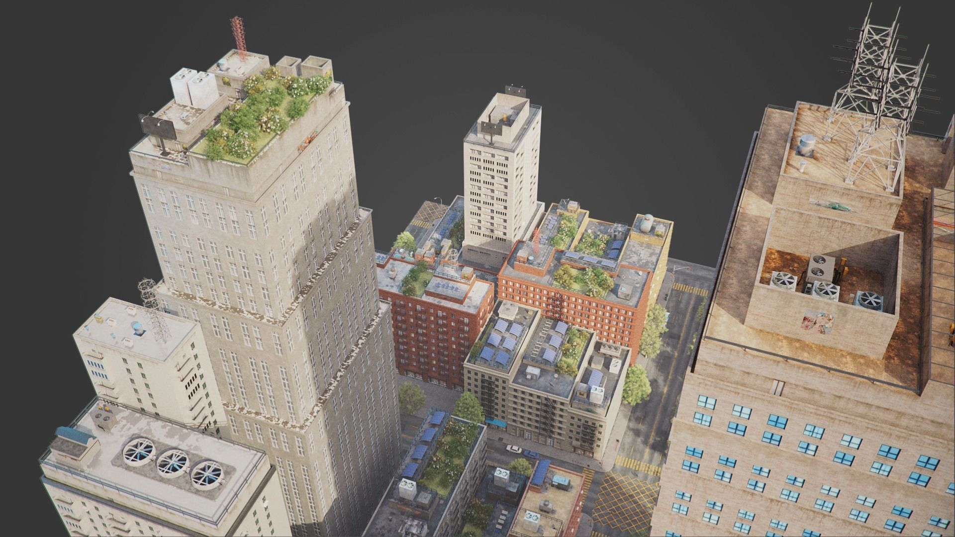 City District C2-A18 MAYA Low-poly 3D model_12