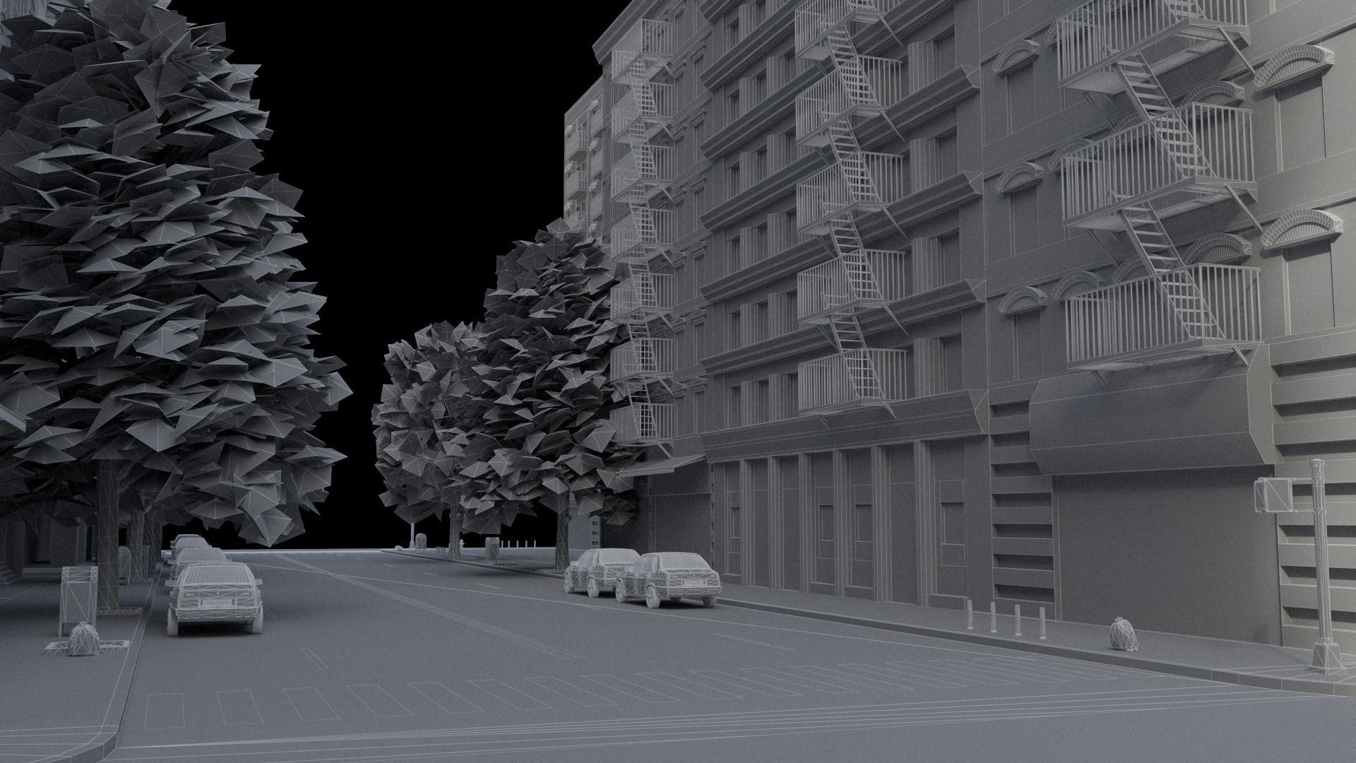 City District C2-A18 MAYA Low-poly 3D model_23