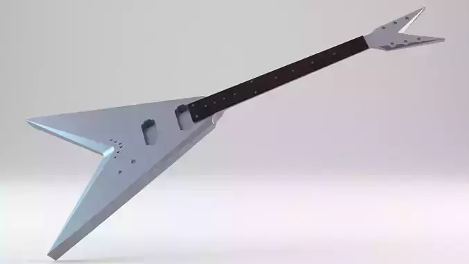 CNC Ready V guitar original design - 2 headstock options 3D print model
