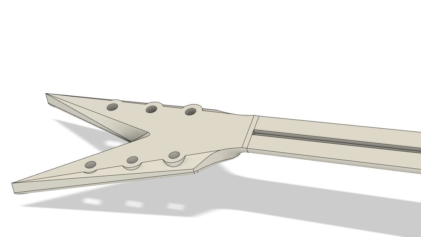 CNC Ready V guitar original design - 2 headstock options 3D print model_18