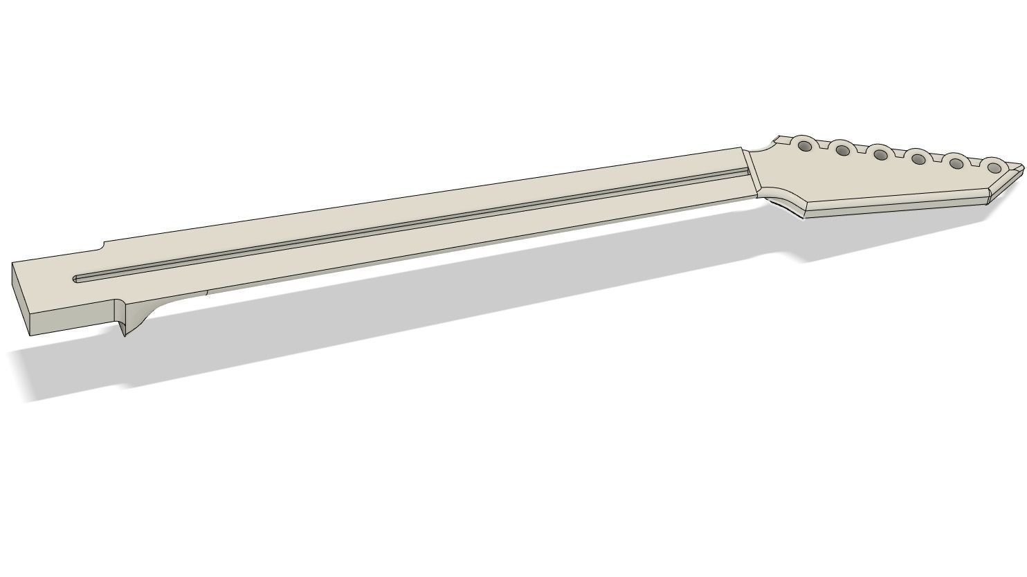 CNC Ready V guitar original design - 2 headstock options 3D print model_14