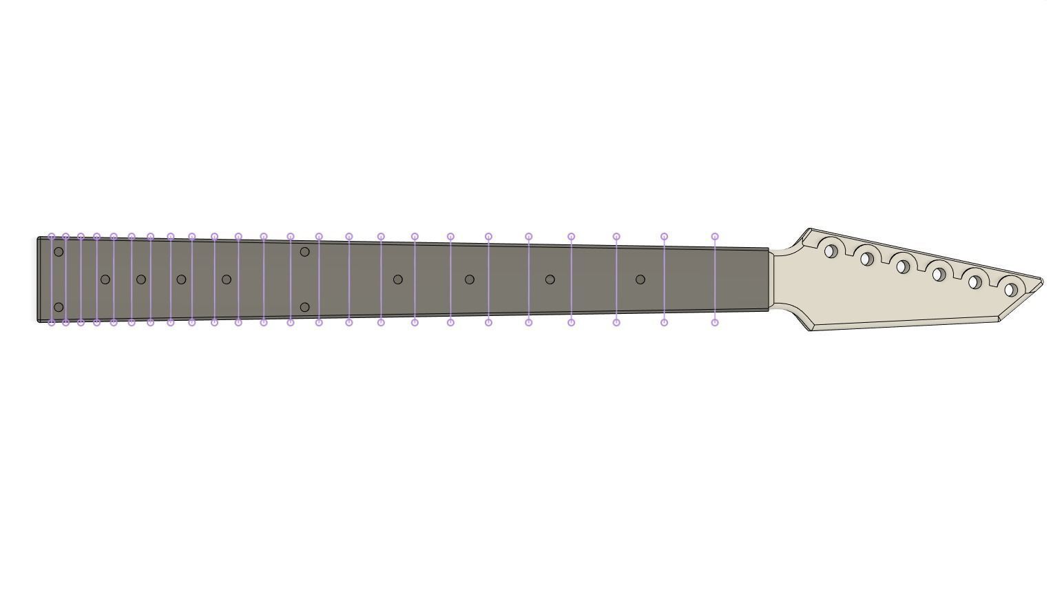 CNC Ready V guitar original design - 2 headstock options 3D print model_17