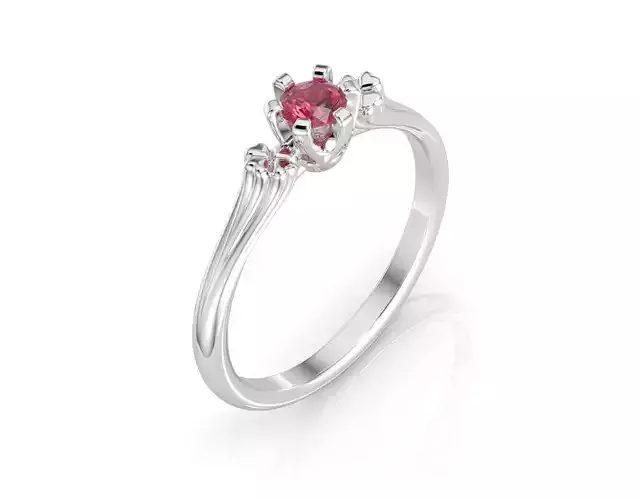 D-1748 engagement ring with ruby stone