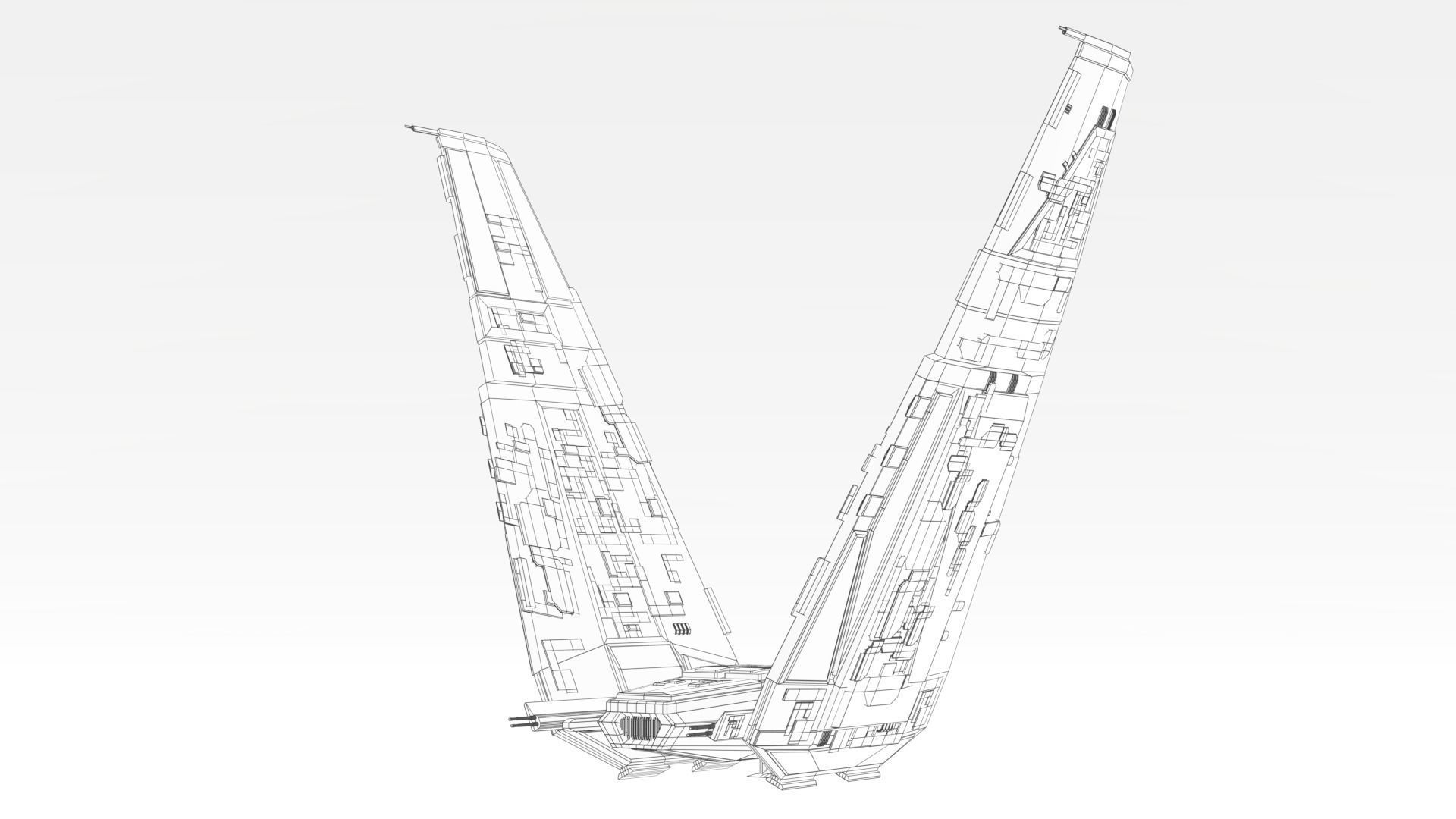 Spaceship star wars 3D model_6