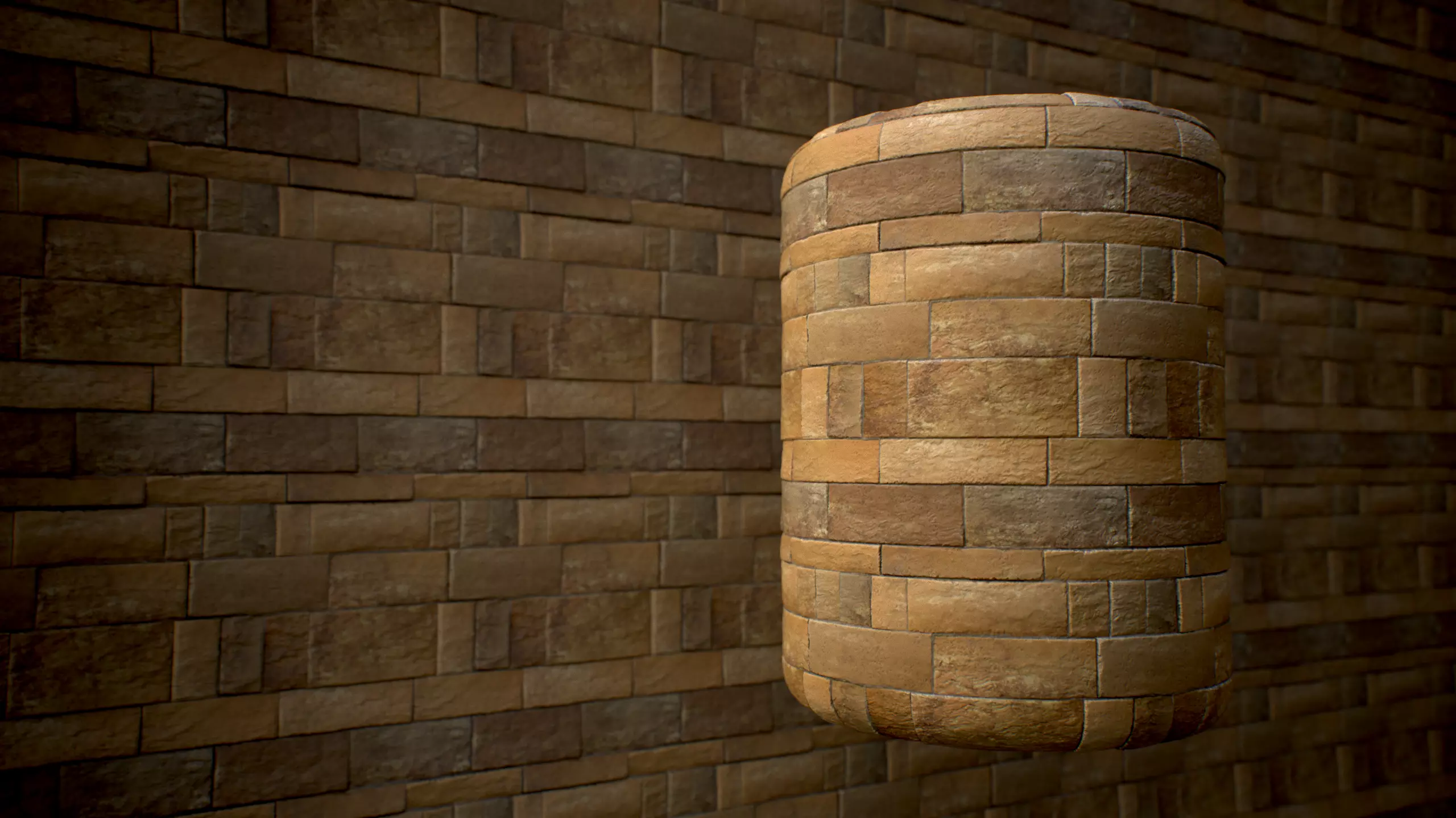 Sandstone Wall Material Low-poly 3D model