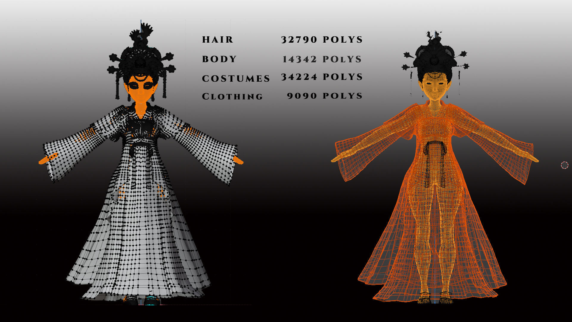 Character Creator - Cartoon Asian Queen Low-poly 3D model_14