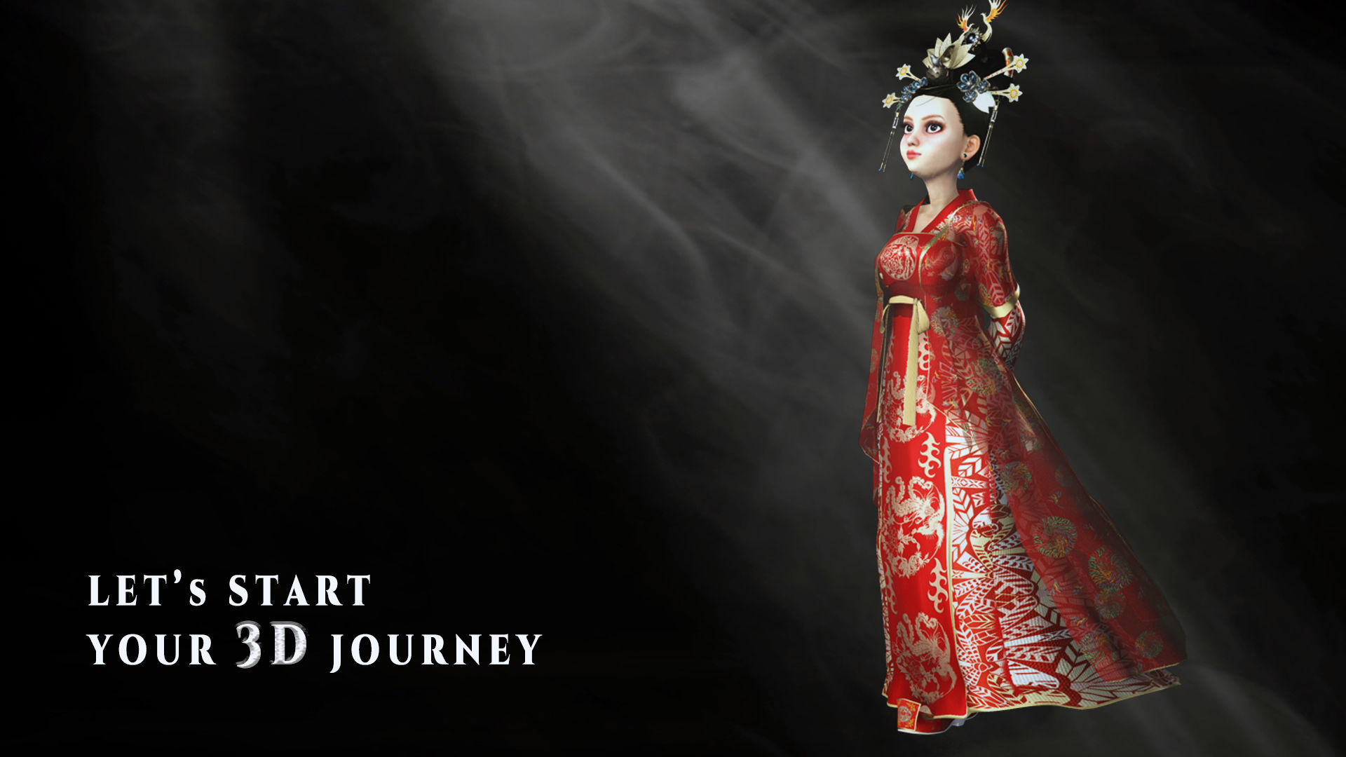 Character Creator - Cartoon Asian Queen Low-poly 3D model_1