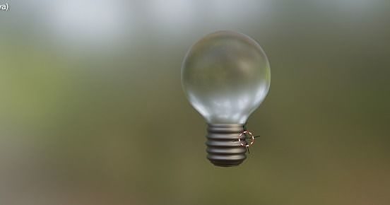 bombilla light bulb floating in air 3D model