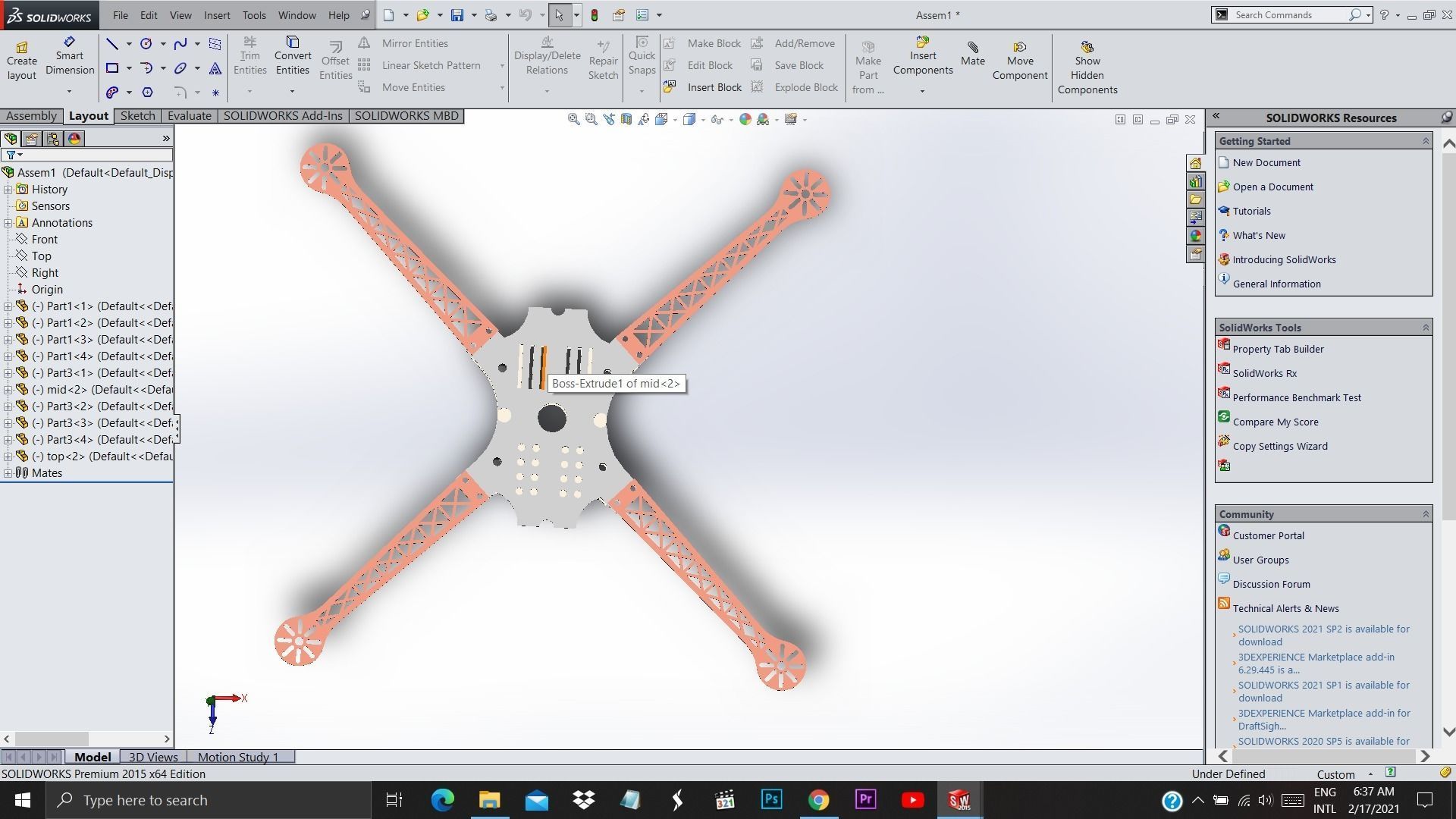 Custom Drone Chassis Drone Frame 3D print model_5