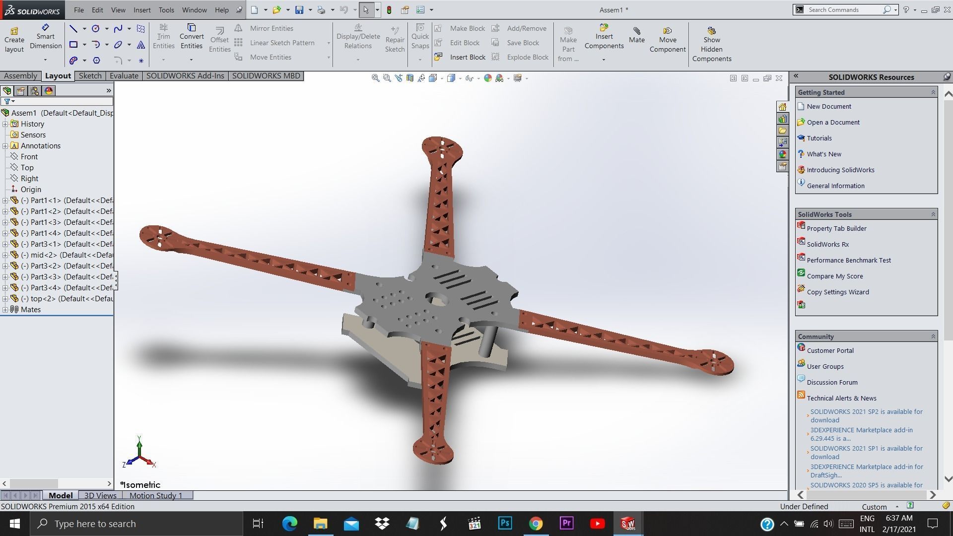 Custom Drone Chassis Drone Frame 3D print model_7
