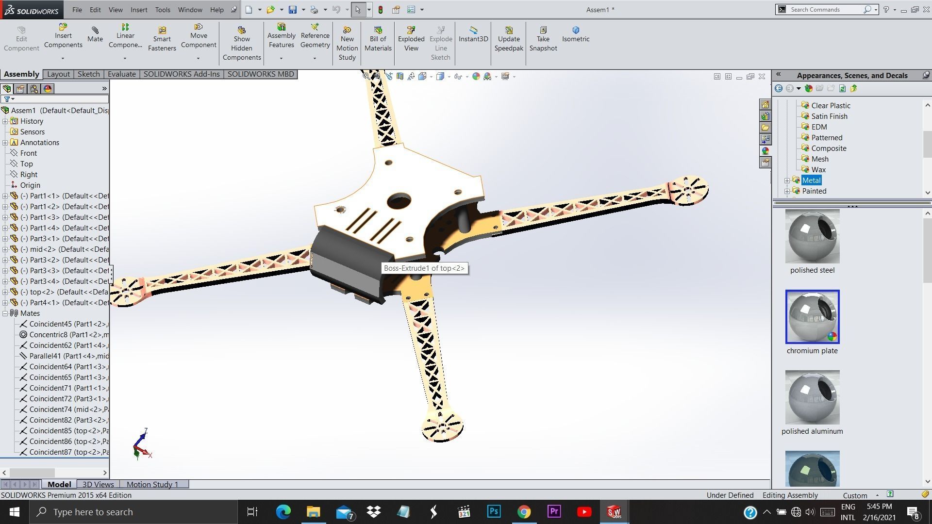 Custom Drone Chassis Drone Frame 3D print model_1