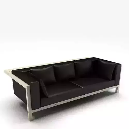 Modern Black Leather Couch