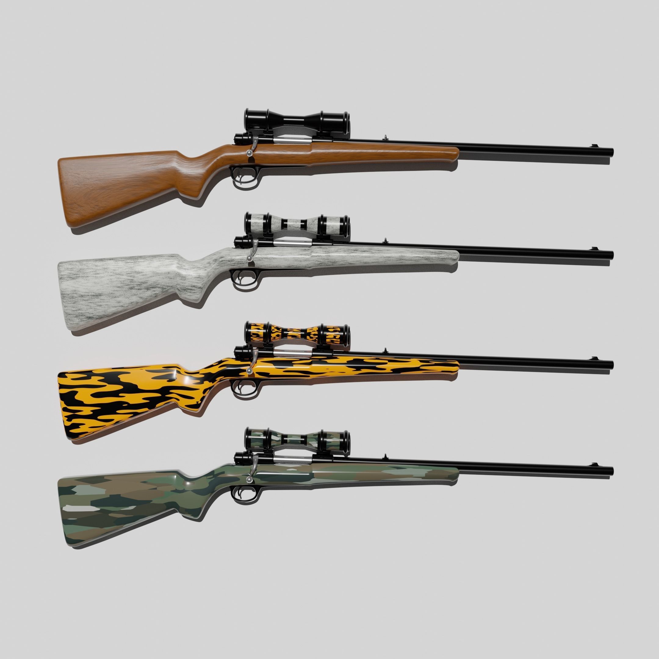 FPS Hunting Rifle 3D model_21