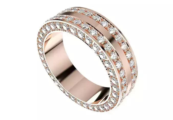 Wedding Set Ring Women Men Ring CAD Design-PSJM001V16 3D print model