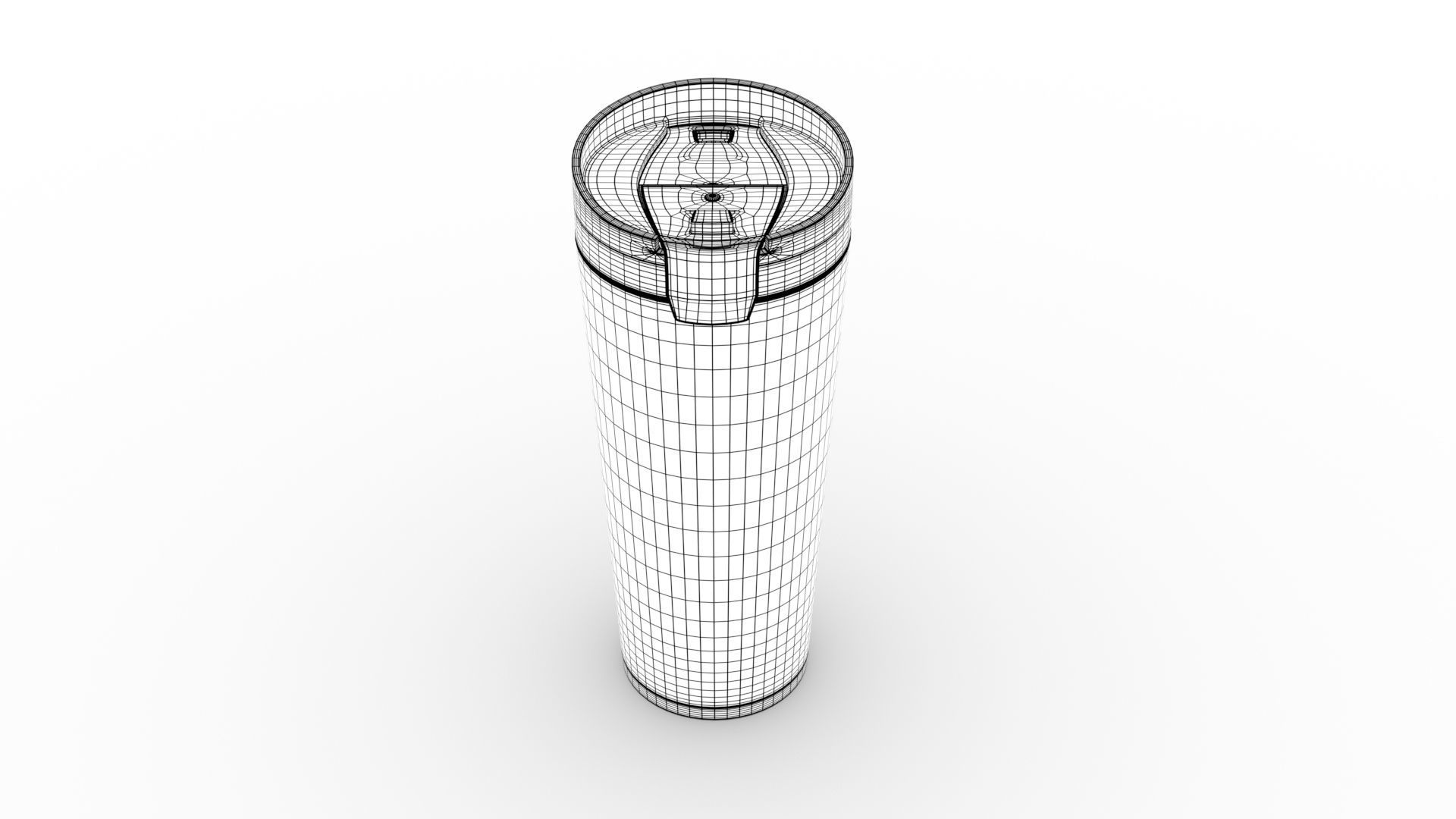 Thermos Stainless steel Low-poly 3D model_4